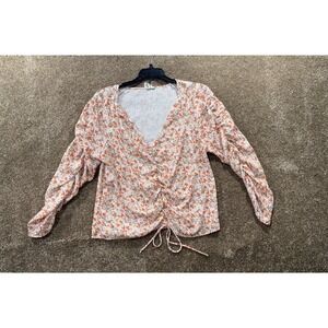 Peach Love Top Women's - Large Multicolor Tie‎ Waist